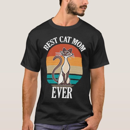 シャム猫の母最高 猫 Tシャツ (正面)