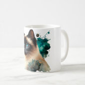 シャム猫の水彩画 コーヒーマグカップ (正面右)