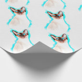 シャム猫の水彩画 ラッピングペーパー (角)