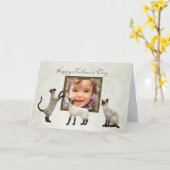 シャム猫の父の日のカード カード (黄色い花)