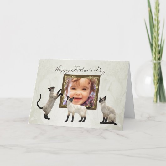 シャム猫の父の日のカード カード (正面)
