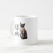 シャム猫の猫好きママ コーヒーマグカップ (正面左)
