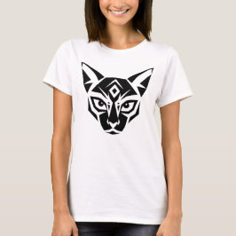 シャム猫の白黒イラスト エレガントなA Tシャツ