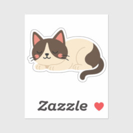 シャム猫の睡眠 - クリームとブラウンのキャラクター シール
