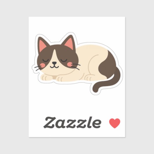シャム猫の睡眠 - クリームとブラウンのキャラクター シール (シート)