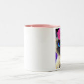 シャム猫の絵画のマグ-魅了する155 ツートーンマグカップ (中央)