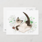 シャム猫の美しいアートの贈り物とアクセサリー ポストカード (正面/裏面)