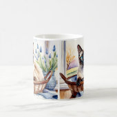 シャム猫の美しい猫種エレガントアートライン コーヒーマグカップ (中央)