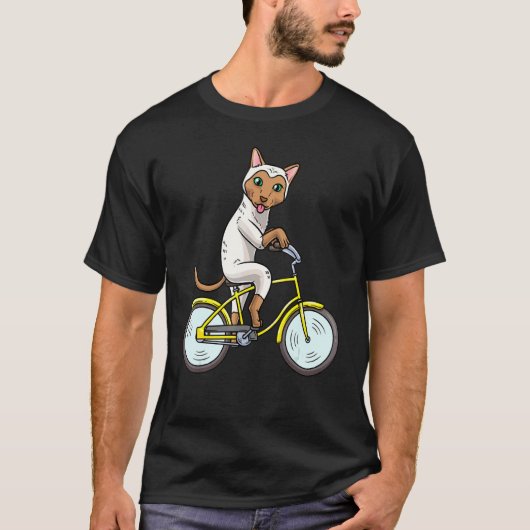 シャム猫の自転車乗り Tシャツ (正面)