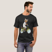 シャム猫の自転車乗り Tシャツ (正面フル)