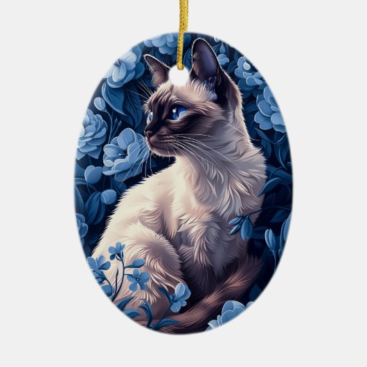 シャム猫の花|過去記事 セラミックオーナメント (正面)