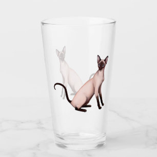 シャム猫の芸術のタンブラーの飲むガラス タンブラーグラス
