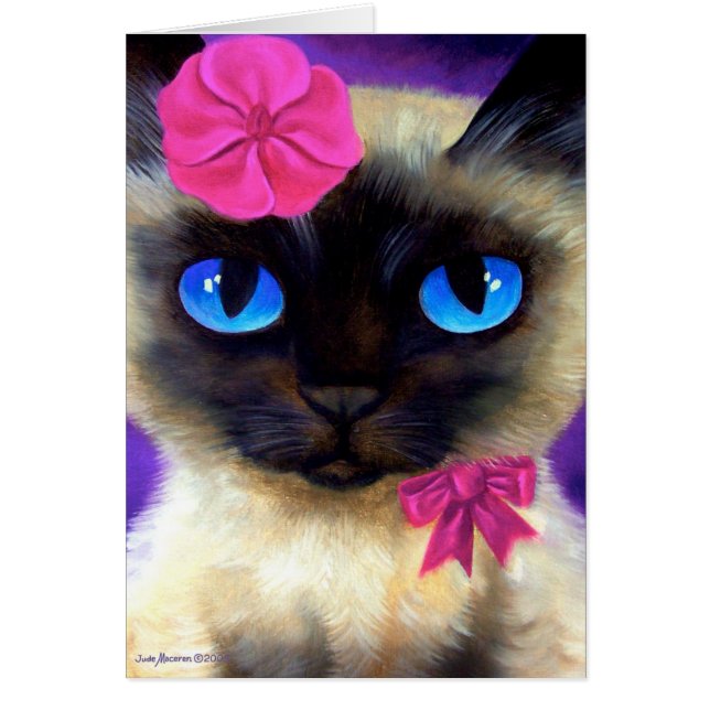 シャム猫の芸術カード (正面)