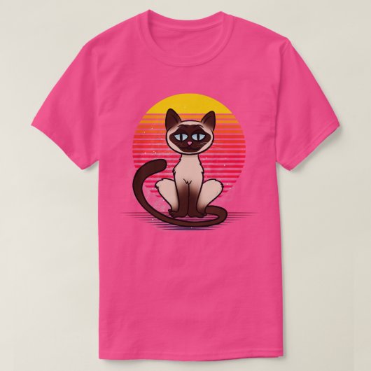 シャム猫の蒸気 Tシャツ (デザイン正面)