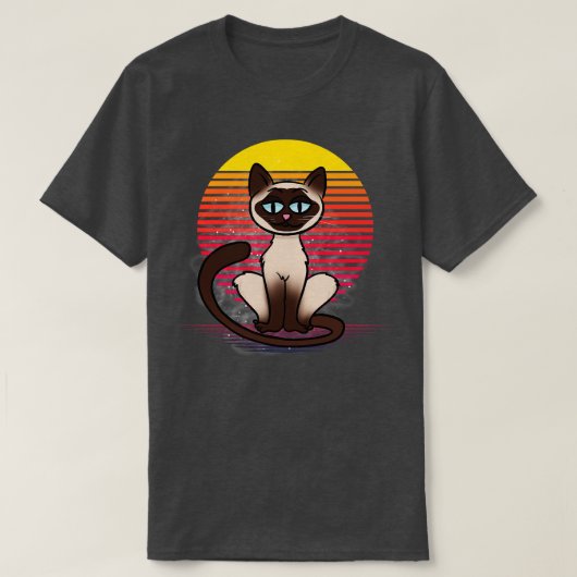シャム猫の蒸気 Tシャツ (デザイン正面)