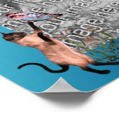 シャム猫の蝶あなたの写真を追加 ポスター (角)