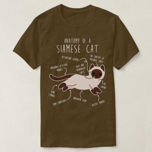 シャム猫の解剖学 Tシャツ (デザイン正面)