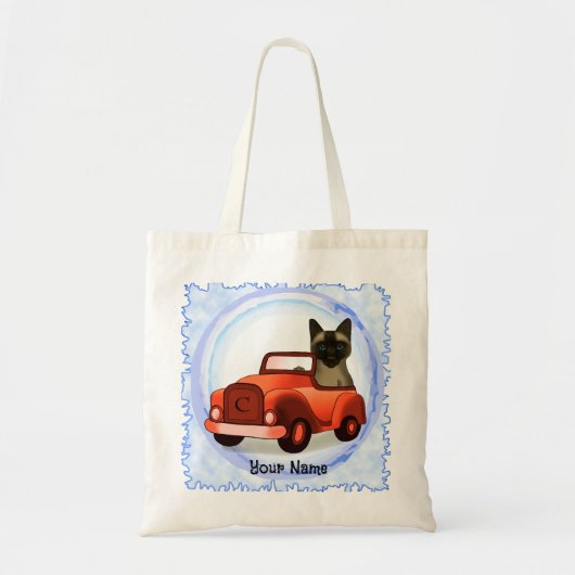 シャム猫の運転する車 トートバッグ (正面)
