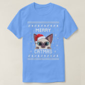 シャム猫の飼い主ホリド用の醜いクリスマスセーター Tシャツ (デザイン正面)