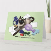 シャム猫の養子縁組 カード (正面)