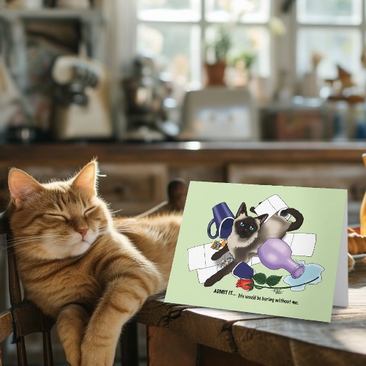 シャム猫の養子縁組 カード