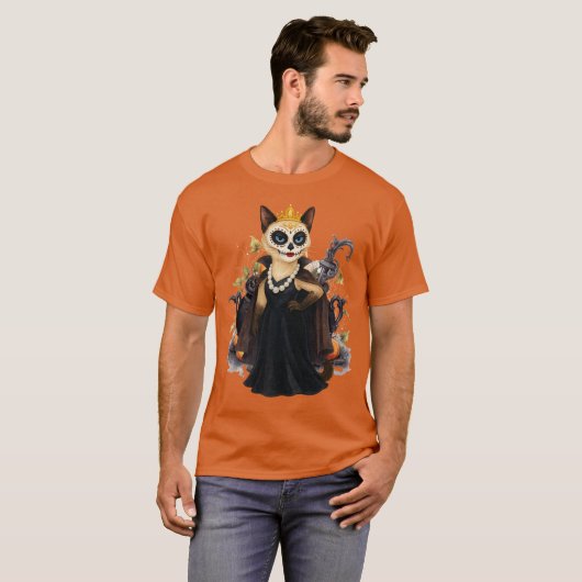 シャム猫の魔女のハロウィンパーティ Tシャツ (正面フル)