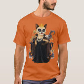シャム猫の魔女のハロウィンパーティ Tシャツ (正面)