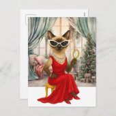シャム猫はクリスマスハウスにいる シーズンポストカード (正面/裏面)