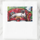 シャム猫は月猫の笑顔を感絵を描じる 長方形シール (バッグ)