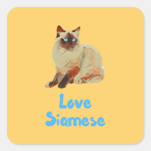 シャム猫を愛する スクエアシール