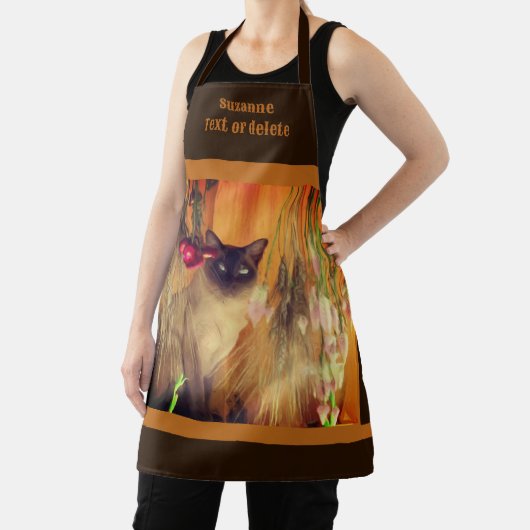 シャム猫アニマルアートパーソナライズされた エプロン (インサイチュ)