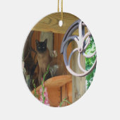シャム猫オンシェルフ動物オーナメント セラミックオーナメント (右)