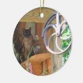 シャム猫オンシェルフ動物オーナメント セラミックオーナメント (左)