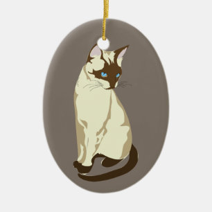 シャム猫オーナメント セラミックオーナメント