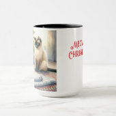 シャム猫クリスマスコーヒーマグカップ マグカップ (中央)