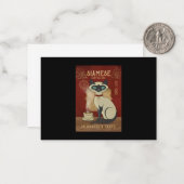 シャム猫コーヒーラブパーフェクトテイストコーヒーキャット ノートカード (正面/裏面インサイチュ)