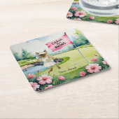 シャム猫ゴルファーのためのゴルフ女性大会 スクエアペーパーコースター (アングル)