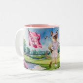 シャム猫ゴルファーのためのゴルフ女性大会 ツートーンマグカップ (正面左)