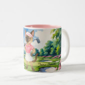 シャム猫ゴルファーのためのゴルフ女性大会 ツートーンマグカップ (正面右)