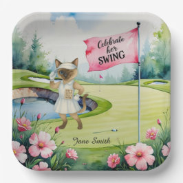 シャム猫ゴルファーのためのゴルフ女性大会 ペーパープレート