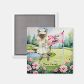 シャム猫ゴルファーのためのゴルフ女性大会 マグネット (正面/裏面)