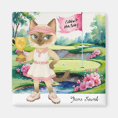 シャム猫ゴルファーのためのゴルフ女性大会 マグネット (正面)