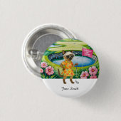 シャム猫ゴルファーのためのゴルフ女性大会 缶バッジ (正面&裏面)