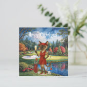 シャム猫ゴルファーをテーマにしたゴルフクリスマス シーズンカード (スタンド正面)