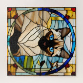 シャム猫ステンドグラスジグソーパズル ジグソーパズル (横)