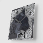 シャム猫ステンドグラススタイルデザイン壁時計 スクエア壁時計 (傾斜)