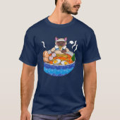 シャム猫チリンラーメンかわいい日本の食おた Tシャツ (正面)