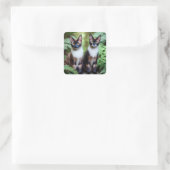 シャム猫ツインズ、ステッカー スクエアシール (バッグ)