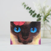シャム猫ネコ絵画ペット数々の- ポストカード (スタンド正面)
