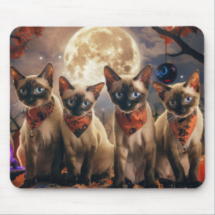 シャム猫ハロウィン不気味 マウスパッド